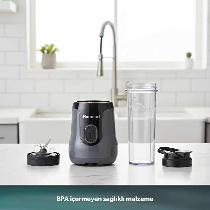 Homend Mixfresh 7026H Kişisel Smoothie Blender Antrasit Siyah