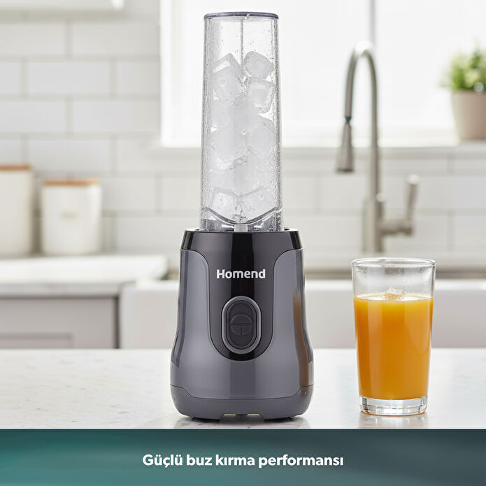 Homend Mixfresh 7026H Kişisel Smoothie Blender Antrasit Siyah