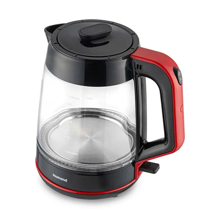 Homend Infinity 1764H Cam Çay Makinesi Siyah Kırmızı