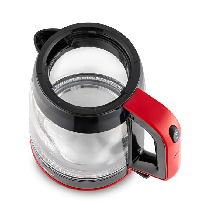 Homend Infinity 1764H Cam Çay Makinesi Siyah Kırmızı