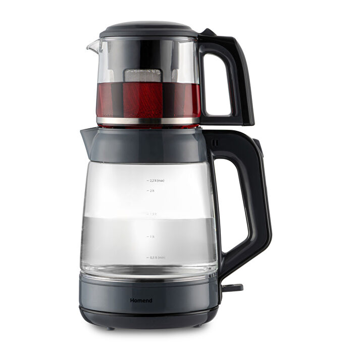 Homend Infinity 1764H Cam Çay Makinesi Antrasit Siyah