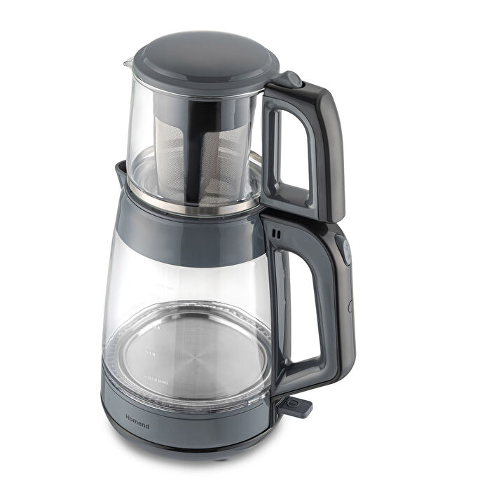 Homend Infinity 1764H Cam Çay Makinesi Antrasit Siyah