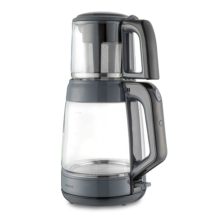 Homend Infinity 1764H Cam Çay Makinesi Antrasit Siyah