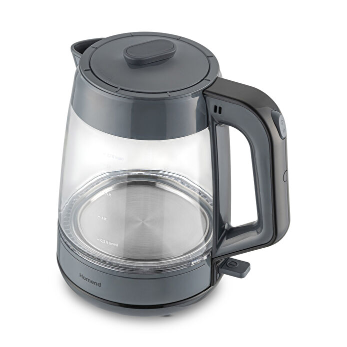 Homend Infinity 1764H Cam Çay Makinesi Antrasit Siyah