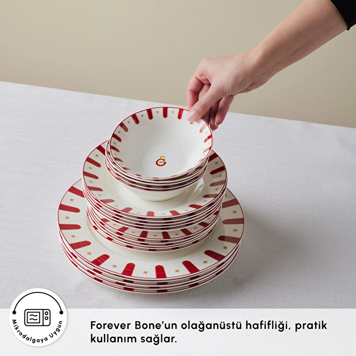 Karaca x Galatasaray Lisanslı Forever Bone 24 Parça 6 Kişilik Yemek Takımı