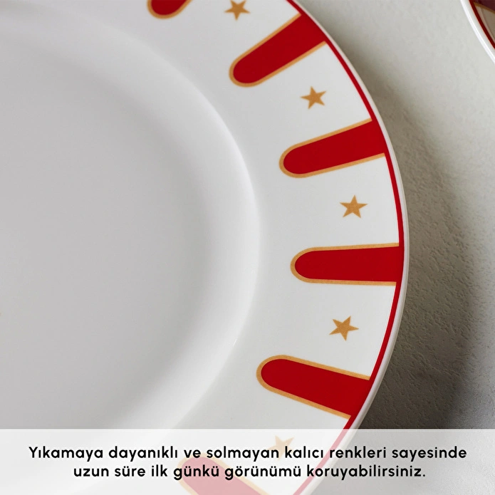 Karaca x Galatasaray Lisanslı Forever Bone 24 Parça 6 Kişilik Yemek Takımı