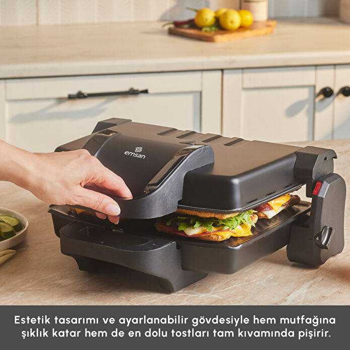 Emsan Future Essential Tost Makinesi Matte Black 1800 W