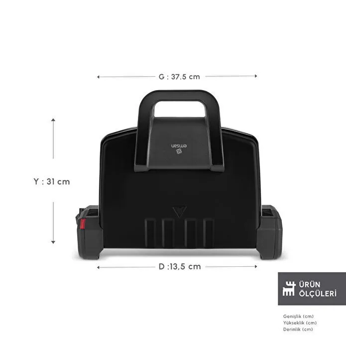 Emsan Future Essential Tost Makinesi Matte Black 1800 W
