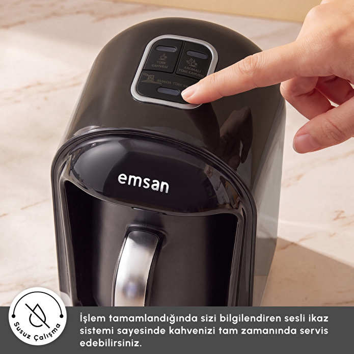 Emsan Kumda 5 Fincan Kapasiteli Türk Kahve Makinesi Black