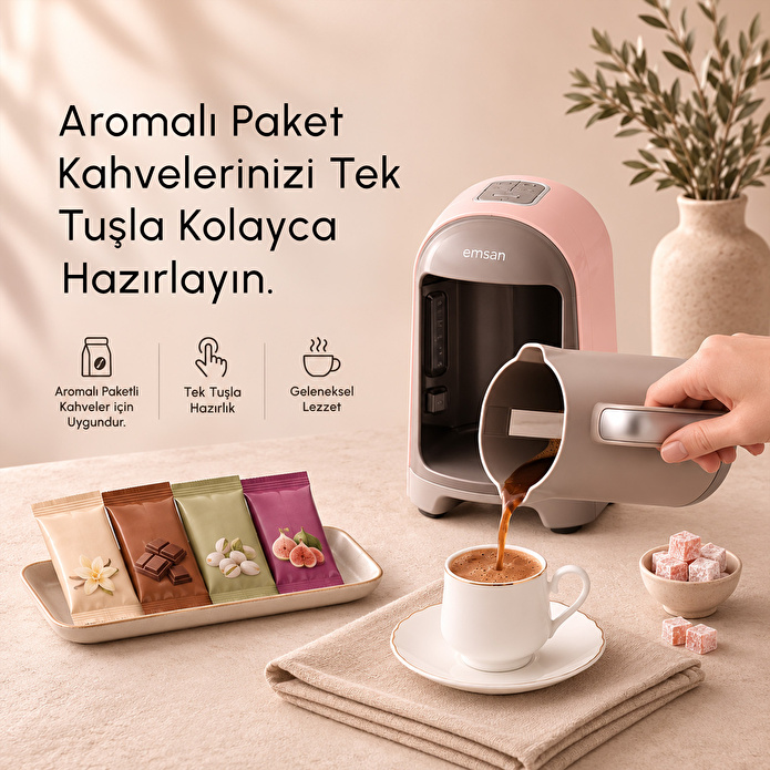 Emsan Kumda Türk Kahve Makinesi Pearly Pink