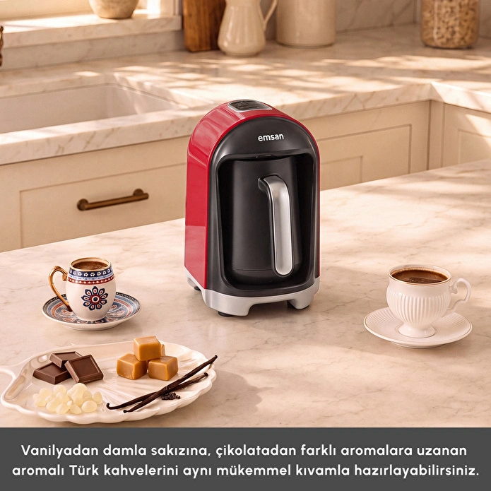 Emsan Kumda 5 Fincan Kapasiteli Türk Kahve Makinesi Ruby