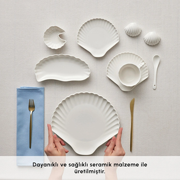 Karaca Stream Bone Ostra 34 Parça 6 Kişilik Kahvaltı Takımı