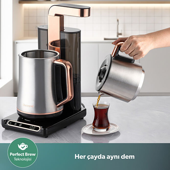 Homend Teabot 1785H Konuşan Otomatik Çay Makinesi Bakır