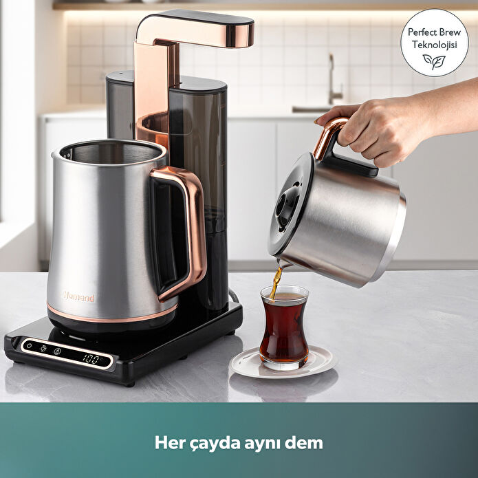 Homend Teabot 1785H Konuşan Otomatik Çay Makinesi Bakır