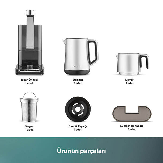 Homend Teabot 1785H Konuşan Otomatik Çay Makinesi Krom