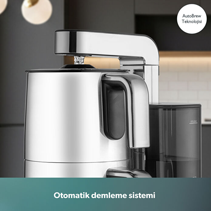 Homend Teabot 1785H Konuşan Otomatik Çay Makinesi Krom