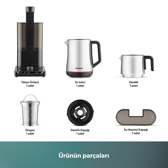 Homend Teabot 1786H Konuşan Otomatik Çay Makinesi Siyah