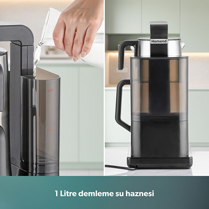 Homend Teabot 1786H Konuşan Otomatik Çay Makinesi Siyah
