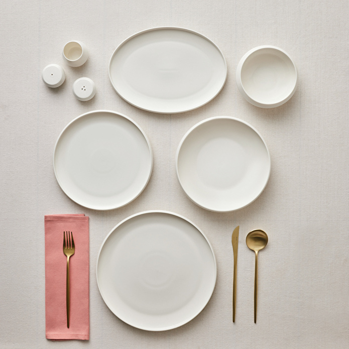 Karaca Stream Bone Aris White 53 Parça 12 Kişilik Yemek Takımı