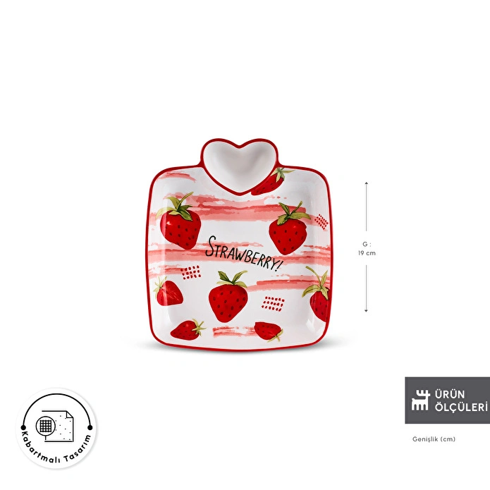 Karaca Strawberry Kalpli Sunumluk 19 cm