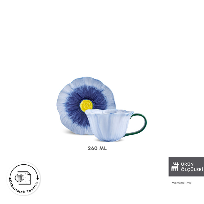 Karaca Bluebell Çay Fincanı Ve Tabağı 260 ml