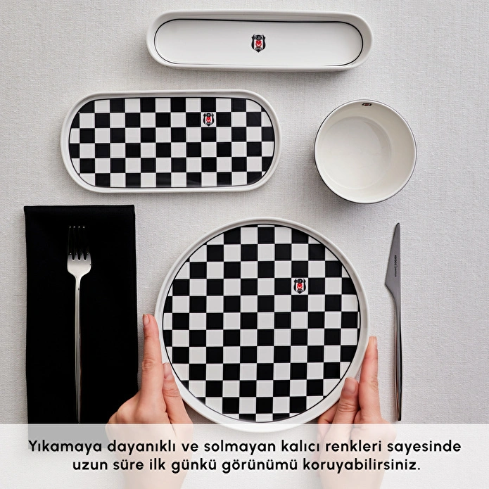 Karaca x Beşiktaş Lisanslı Forever Bone 14 Parça 6 Kişilik Kahvaltı Takımı
