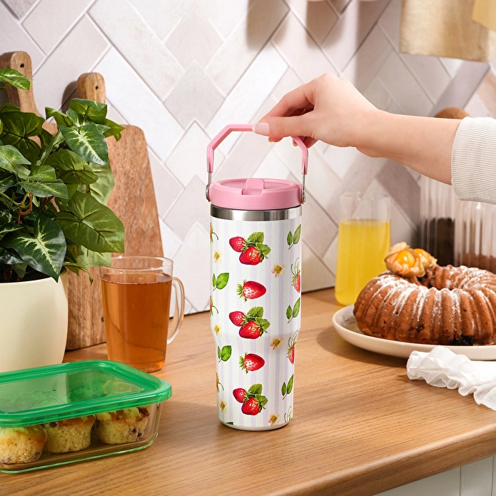 Karaca Strio Çilek Çelik Sızdırmaz Termos 900 ml