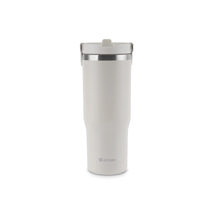 Emsan Star Ice Pipetli Çelik Sızdırmaz Termos Krem 900 ml