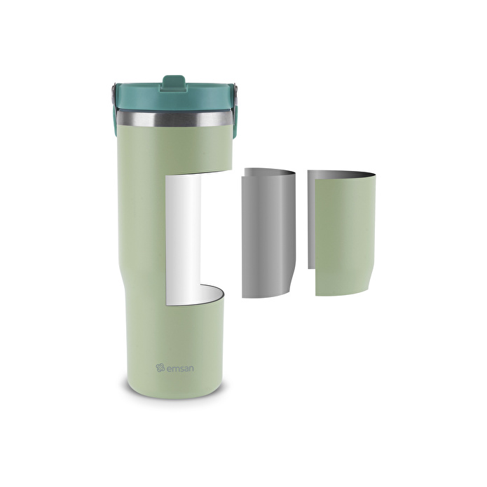 Emsan Star Ice Pipetli Çelik Sızdırmaz Termos Mint 900 ml