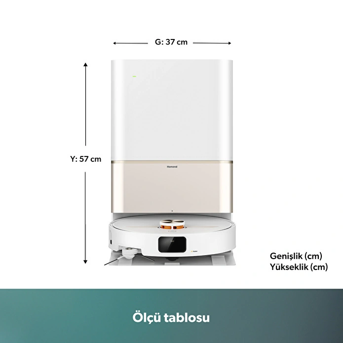 Homend Alex 50 Pro Akıllı Robot Süpürge 28000 Pa Emiş Gücü