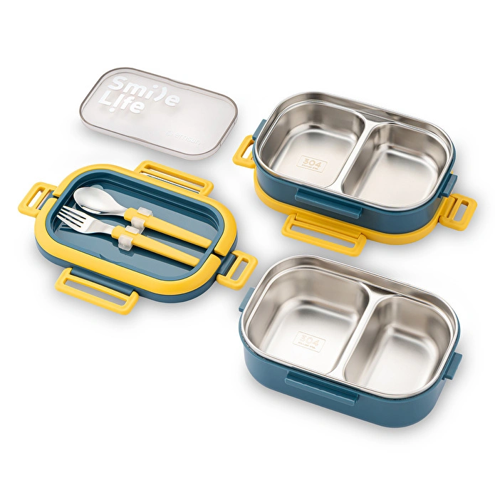 Emsan Smile Life Çift Katlı Lunch Box Mavi