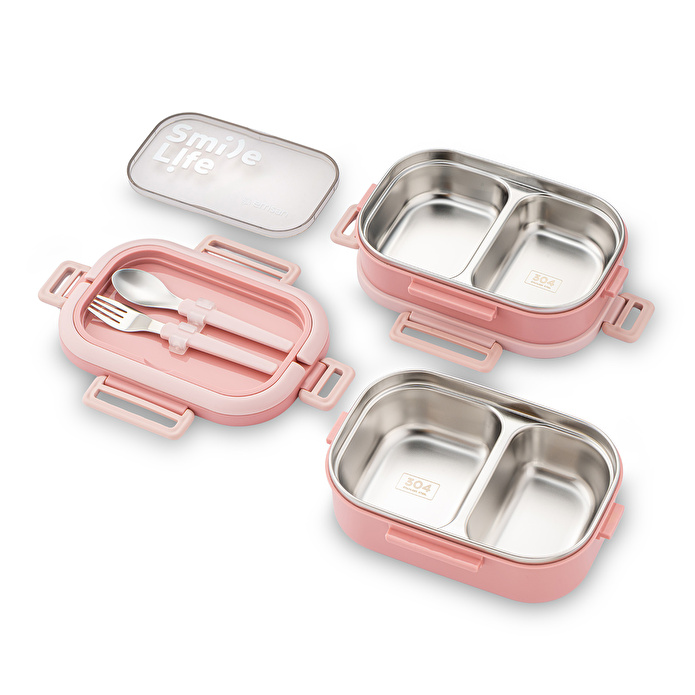 Emsan Smile Life Çift Katlı Lunch Box Pembe