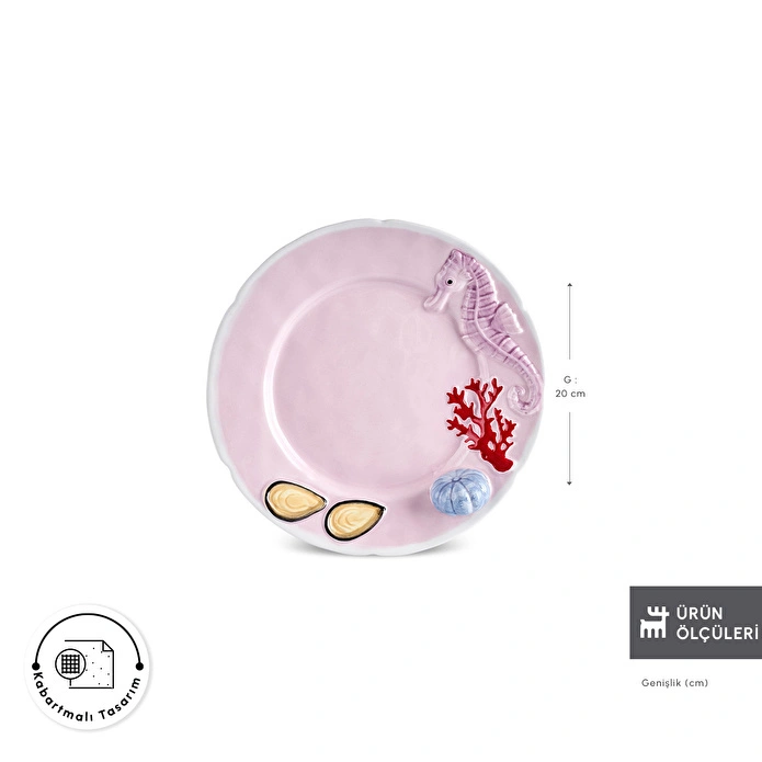 Karaca Atlantis Pasta Tabağı Deniz Atı 20 cm