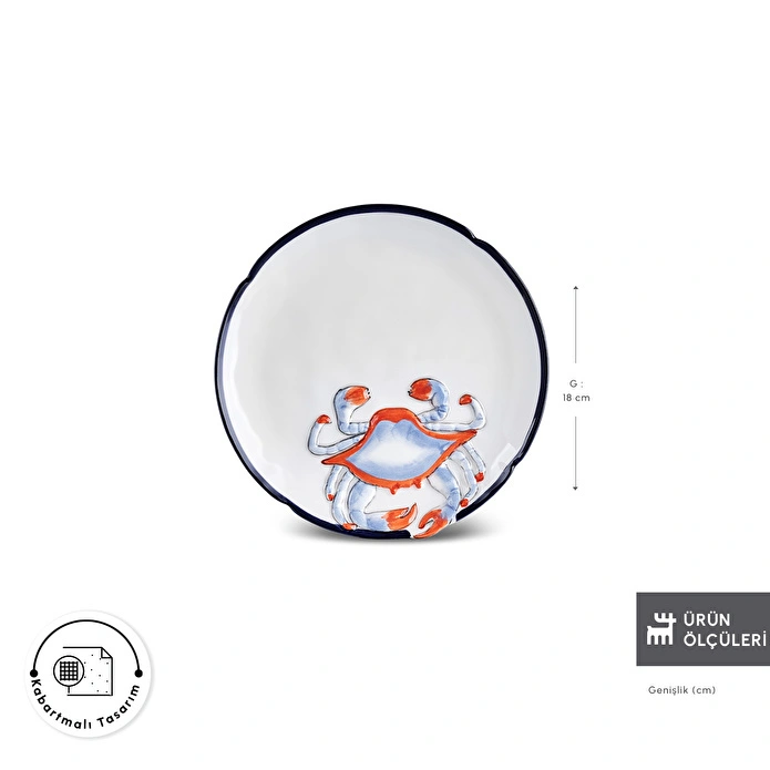 Karaca Atlantis Pasta Tabağı Yengeç 18 cm