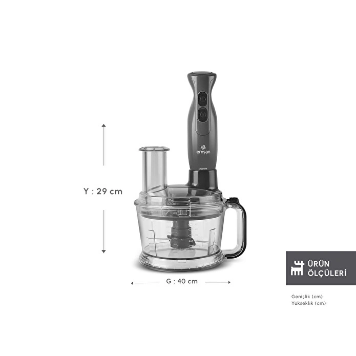 Emsan Pro Multimax 6 in 1 Çok Amaçlı Mutfak Robotu Space Gray 2000 W