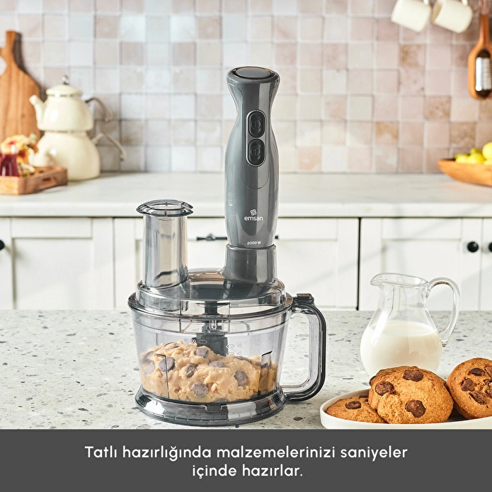 Emsan Pro Multimax 6 in 1 Çok Amaçlı Mutfak Robotu Space Gray 2000 W