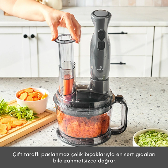 Emsan Pro Multimax 6 in 1 Çok Amaçlı Mutfak Robotu Space Gray 2000 W