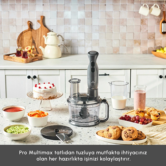 Emsan Pro Multimax 6 in 1 Çok Amaçlı Mutfak Robotu Space Gray 2000 W