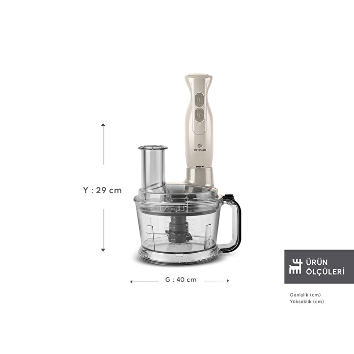 Emsan Pro Multimax 6 in 1 Çok Amaçlı Mutfak Robotu İconic Beige