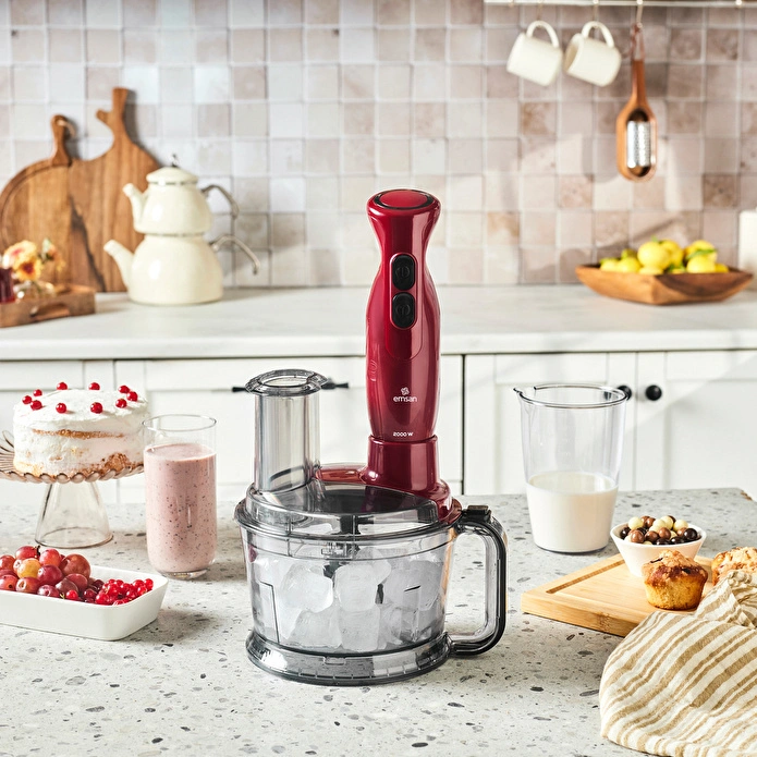Emsan Pro Multimax 6 in 1 Çok Amaçlı Mutfak Robotu Red 2000 W