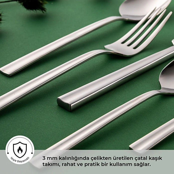 Emsan Çınar 84 Parça 12 Kişilik Çatal Kaşık Bıçak Takımı