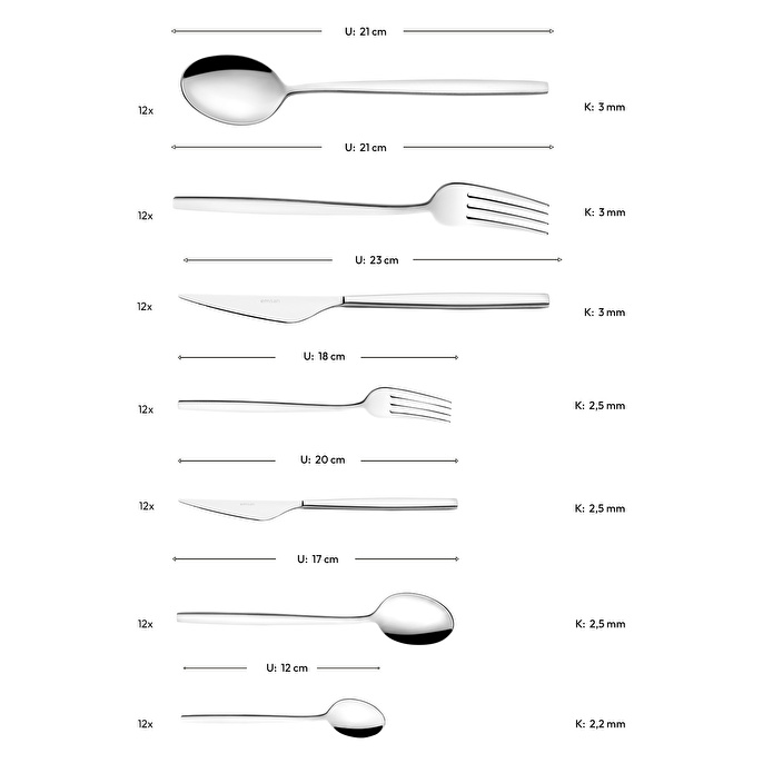 Emsan Evelyn 84 Parça 12 Kişilik Çatal Kaşık Bıçak Takımı