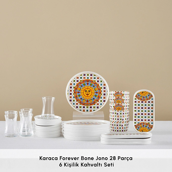 Karaca Stream Bone Juno 28 Parça 6 Kişilik Kahvaltı Takımı