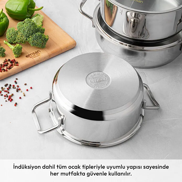 Emsan Demre 8 Parça Çelik Tencere Seti