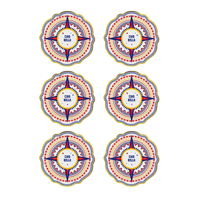 Baci Milano Dolce Vita 6'lı Ciao Bella Yemek Tabağı 27 cm Porselen