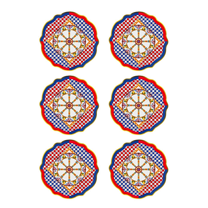 Baci Milano Dolce Vita 6'lı Wheel Yemek Tabağı 27 cm Porselen