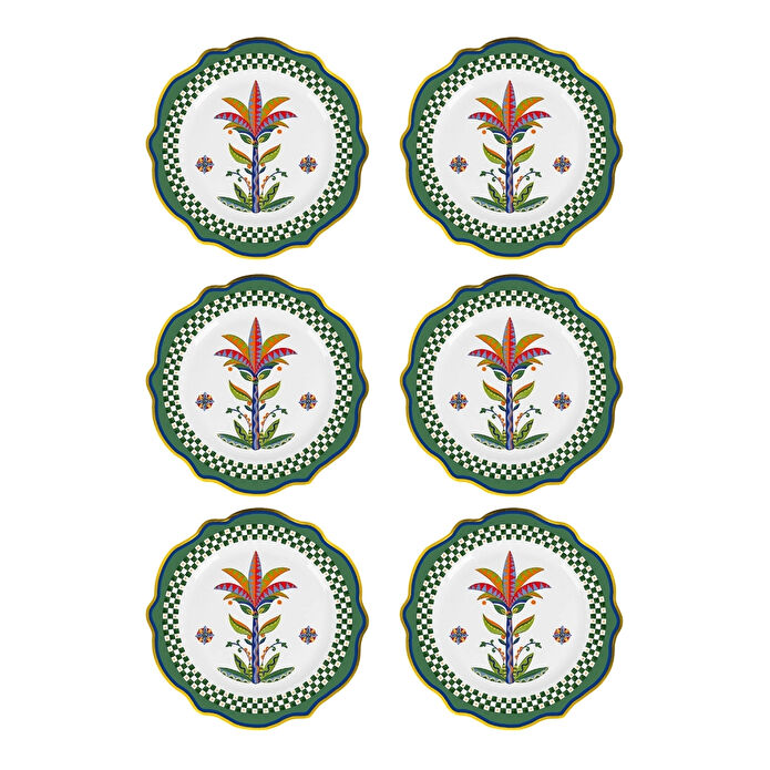 Baci Milano Dolce Vita 6'lı Palm Yemek Tabağı 27 cm Porselen