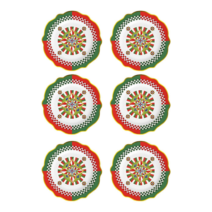 Baci Milano Dolce Vita 6'lı Geometries Yemek Tabağı 27 cm Porselen