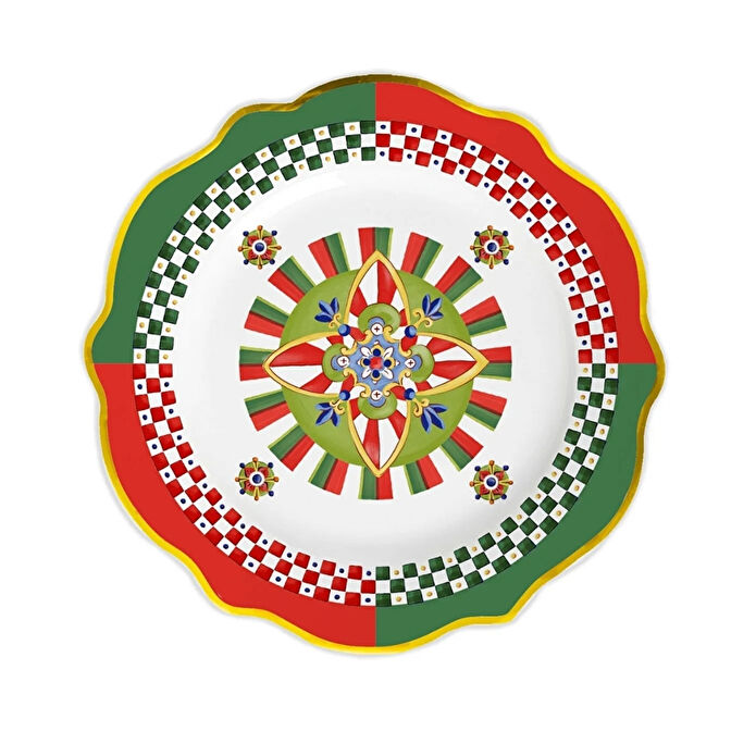 Baci Milano Dolce Vita 6'lı Geometries Yemek Tabağı 27 cm Porselen