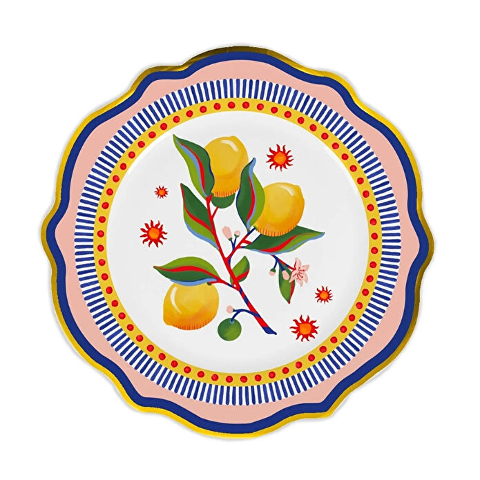 Baci Milano Dolce Vita 6'lı Limon Yemek Tabağı 27 cm Porselen